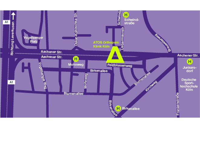 Anfahrt Orthopädie ATOS Köln