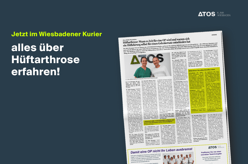Jetzt im Wiesbadener Kurier: Unsere Chefärzte klären über Hüftarthrose auf