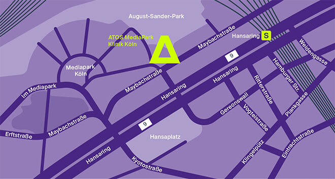 Anfahrt Mediapark Klinik